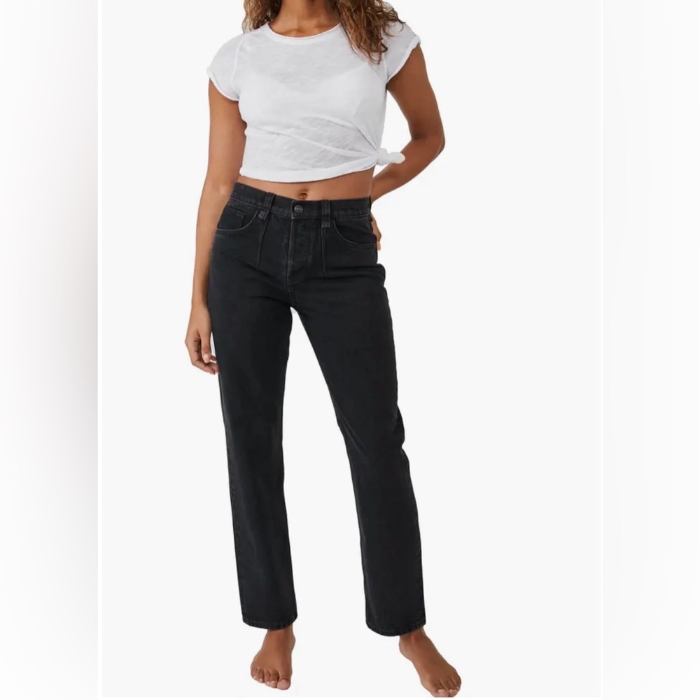 We the Free A New Day High Waist Black Straight Leg Nonstretch Jeans • Size 29